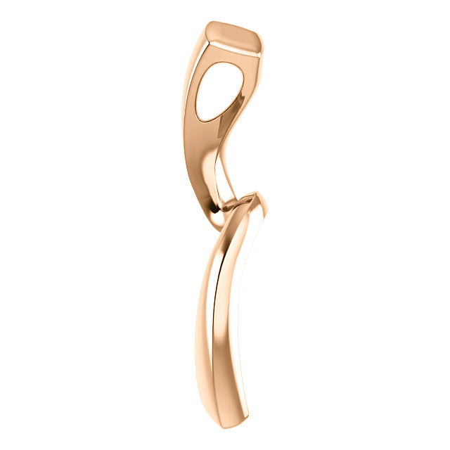 14KT Rose Gold Polished Abstract Freeform Pendant Slide, 14KT Rose Gold Polished Abstract Freeform Pendant Slide - Legacy Saint Jewelry