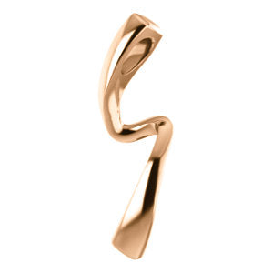 14KT Rose Gold Polished Abstract Freeform Pendant Slide, 14KT Rose Gold Polished Abstract Freeform Pendant Slide - Legacy Saint Jewelry