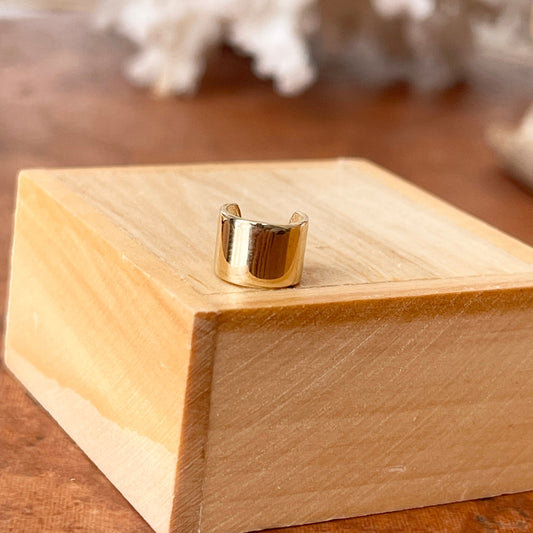 14KT Yellow Gold Wide Adjustable Ear Cuff Earring