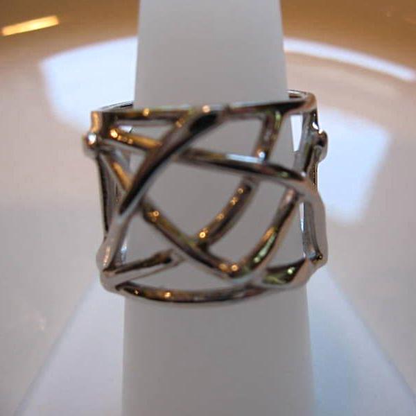 "The Sharona" Sterling Silver Artistic Cigar Band Ring - Legacy Saint Jewelry