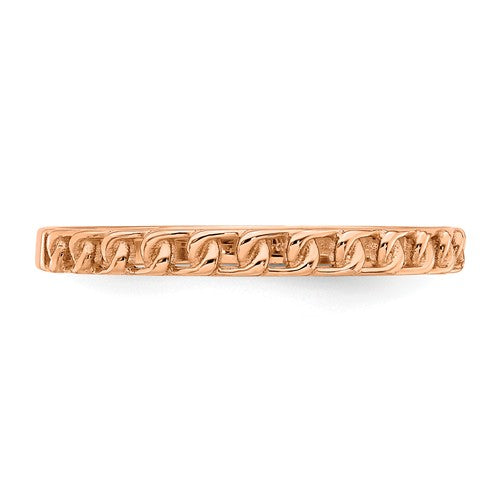 14KT Rose Gold Chain Link Ring, 14KT Rose Gold Chain Link Ring - Legacy Saint Jewelry