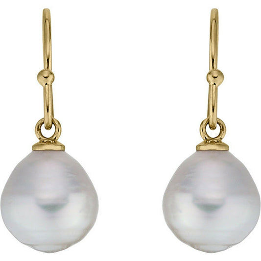 14KT Yellow Gold Paspaley Pearl Shepard Hook Earrings 14mm, 14KT Yellow Gold Paspaley Pearl Shepard Hook Earrings 14mm - Legacy Saint Jewelry