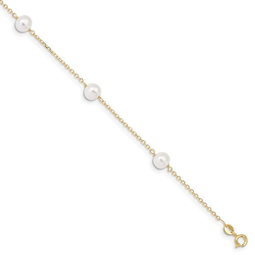 OOO 14KT Yellow Gold Freshwater Pearl Anklet, OOO 14KT Yellow Gold Freshwater Pearl Anklet - Legacy Saint Jewelry