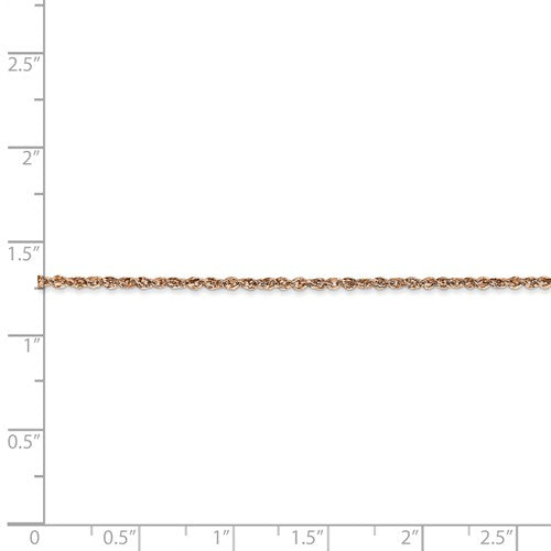 14KT Rose Gold Ropa Chain Anklet 1.7mm, 14KT Rose Gold Ropa Chain Anklet 1.7mm - Legacy Saint Jewelry