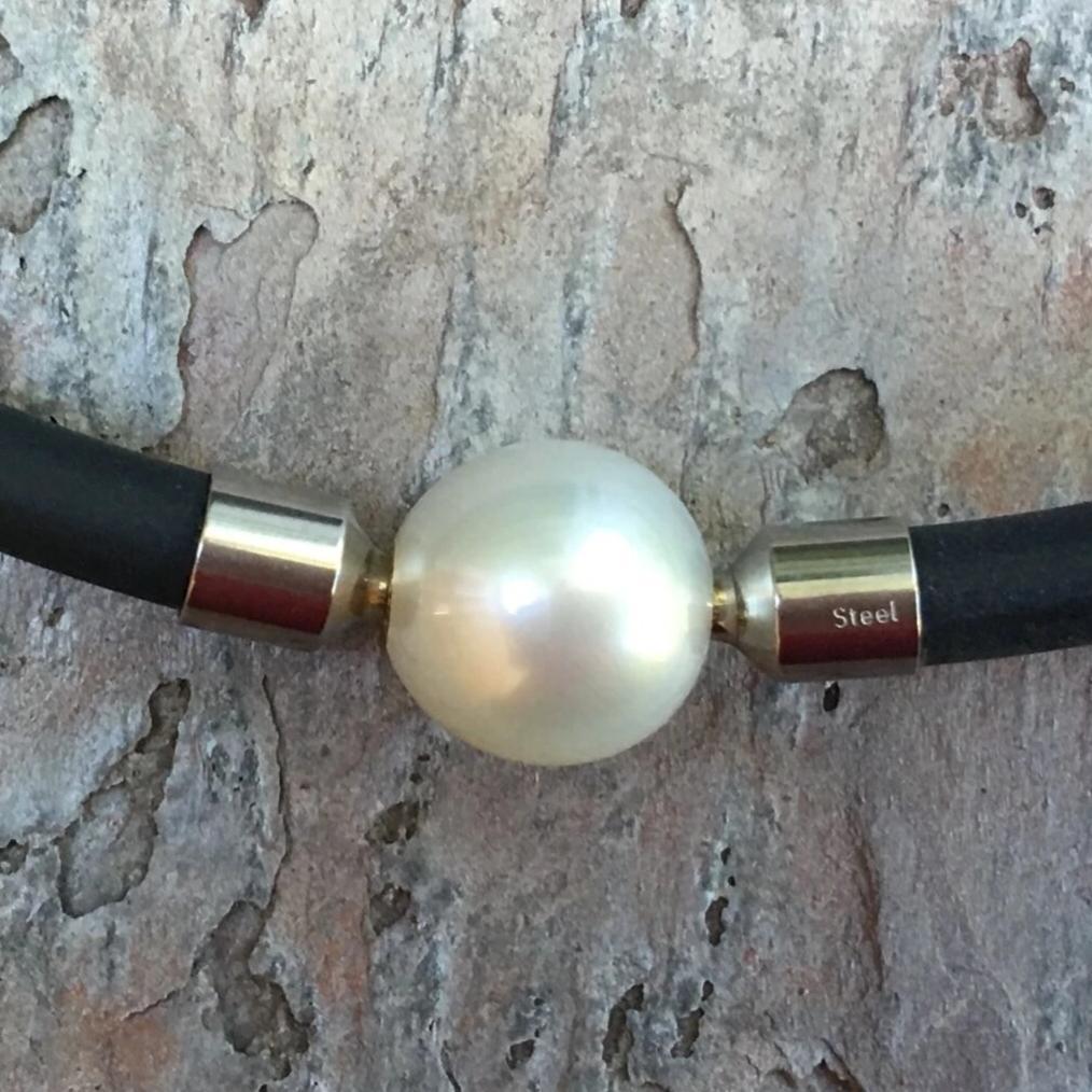 Stainless Steel Nitrile Black Rubber Key End Swap Necklace 18", Stainless Steel Nitrile Black Rubber Key End Swap Necklace 18" - Legacy Saint Jewelry