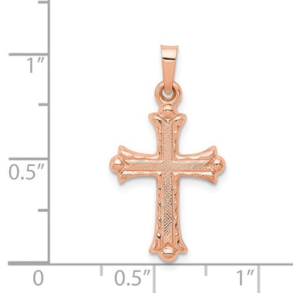 14KT Rose Gold Elegant Cross Pendant Charm, 14KT Rose Gold Elegant Cross Pendant Charm - Legacy Saint Jewelry