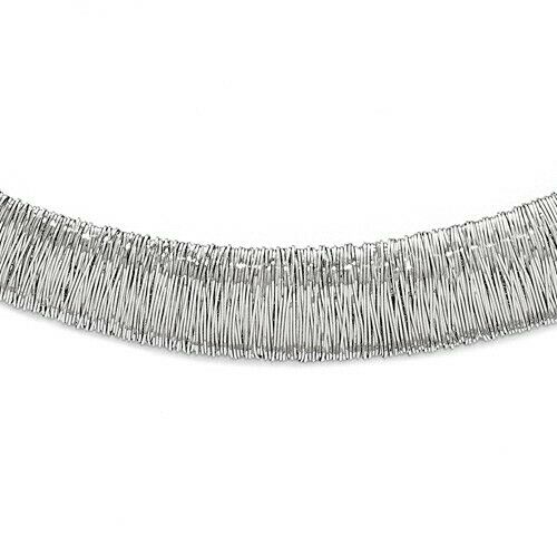 Sterling Silver Textured Ring Collar Necklace 18", Sterling Silver Textured Ring Collar Necklace 18" - Legacy Saint Jewelry