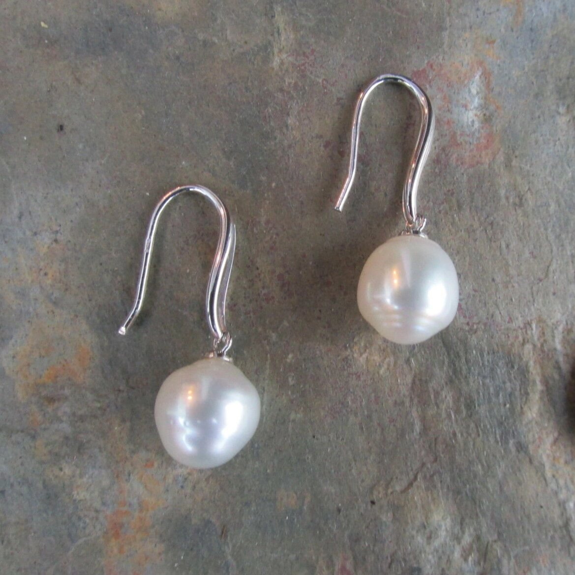 14KT White Gold Paspaley Pearl Unique Hook Earrings, 14KT White Gold Paspaley Pearl Unique Hook Earrings - Legacy Saint Jewelry