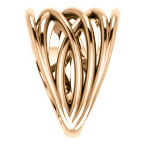 14KT Rose Gold Polished Weave Band Ring, 14KT Rose Gold Polished Weave Band Ring - Legacy Saint Jewelry