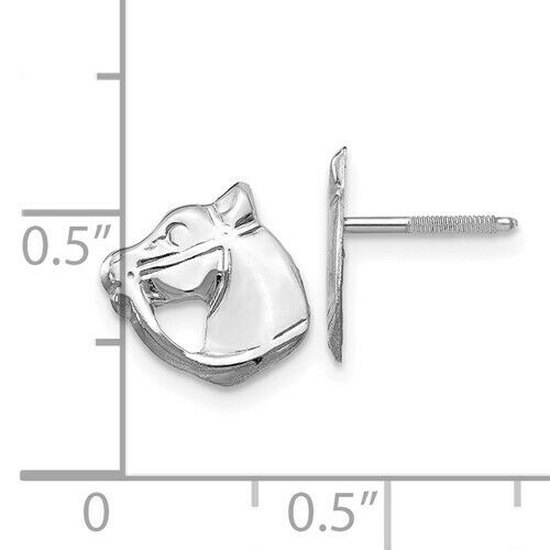 14KT White Gold Horse Head Stud Earrings, 14KT White Gold Horse Head Stud Earrings - Legacy Saint Jewelry