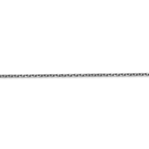 14KT White Gold Diamond-Cut Cable Chain Anklet 1.65mm, 14KT White Gold Diamond-Cut Cable Chain Anklet 1.65mm - Legacy Saint Jewelry