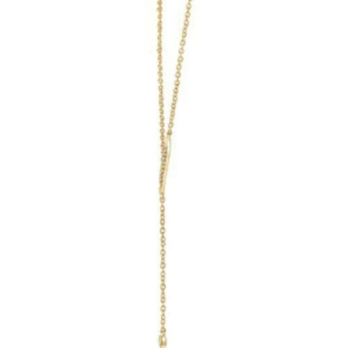 14KT Yellow Gold Bezel Diamond Lariat Necklace, 14KT Yellow Gold Bezel Diamond Lariat Necklace - Legacy Saint Jewelry