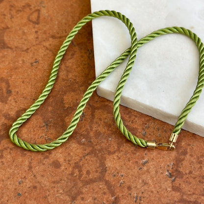 Estate 14KT Yellow Gold Braided 2.5mm Silk Necklace 17”