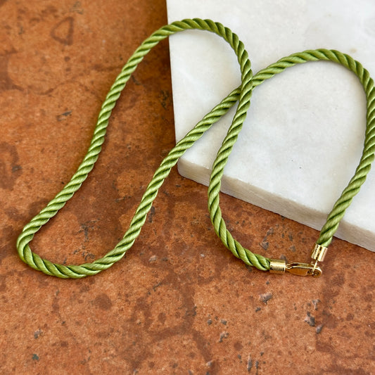 Estate 14KT Yellow Gold Braided 2.5mm Silk Necklace 17”