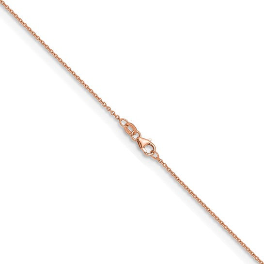 18KT Rose Gold 1.5mm Solid Cable Chain Necklace