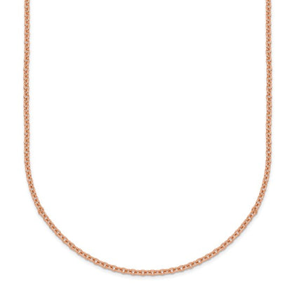 18KT Rose Gold 1.5mm Solid Cable Chain Necklace