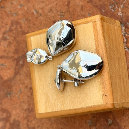 Sterling Silver Abstract Modern Dangle Earrings - LSJ