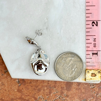 Sterling Silver Abstract Modern Dangle Earrings - LSJ