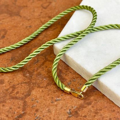 Estate 14KT Yellow Gold Braided 2.5mm Silk Necklace 17”