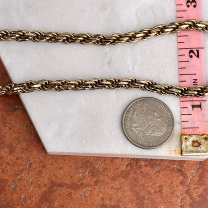 Estate Gold-Plated Sterling Silver 5mm Rope Chain Necklace 21.75" - LSJ
