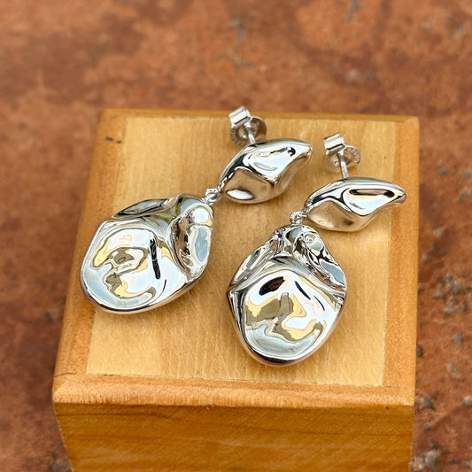 Sterling Silver Abstract Modern Dangle Earrings - LSJ