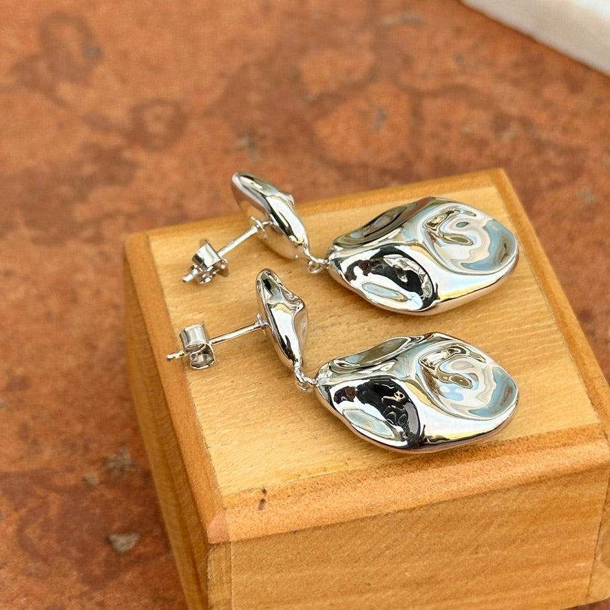 Sterling Silver Abstract Modern Dangle Earrings - LSJ