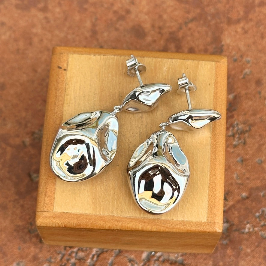 Sterling Silver Abstract Modern Dangle Earrings - LSJ