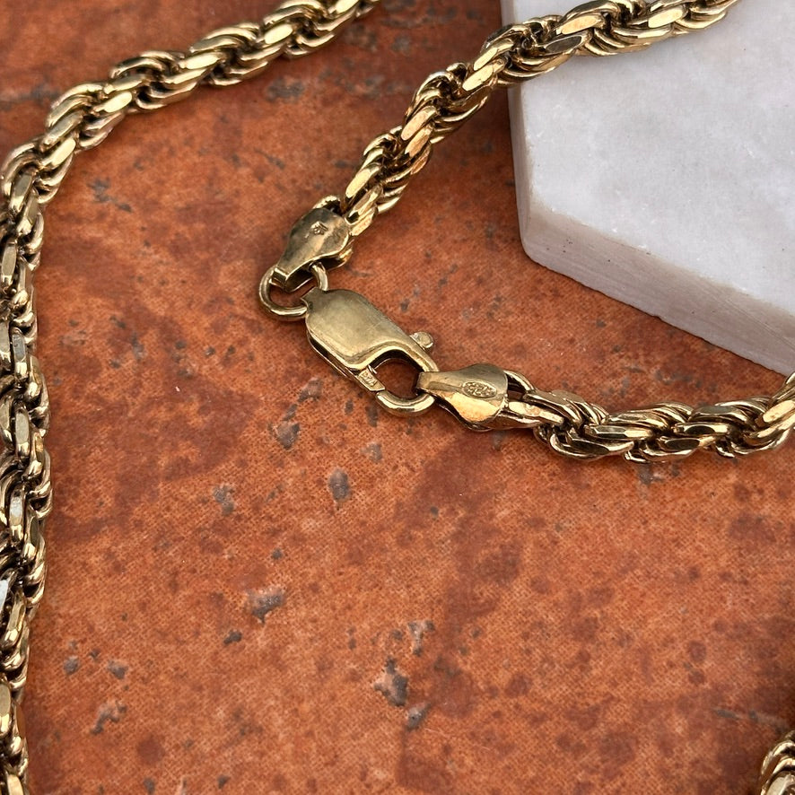 Estate Gold-Plated Sterling Silver 5mm Rope Chain Necklace 21.75" - LSJ
