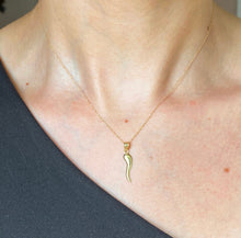 Load image into Gallery viewer, 14KT Yellow Gold Small &quot;Cornicello&quot; Italian Horn Pendant Charm