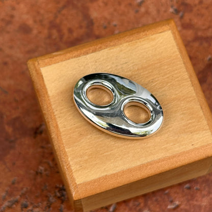 Sterling Silver Polished 25 mm Puffed Mariner Pendant Charm