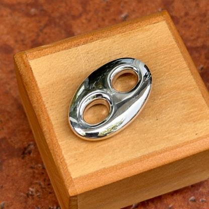 Sterling Silver Polished 25 mm Puffed Mariner Pendant Charm