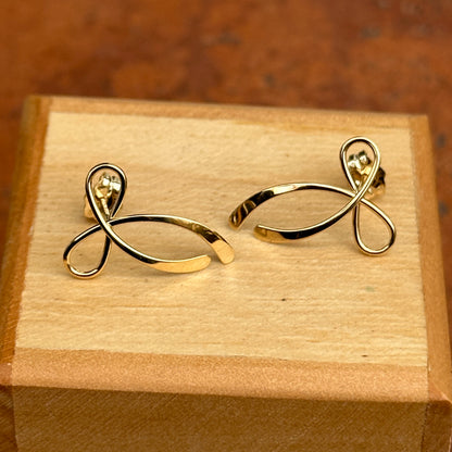 14KT Yellow Gold Bow Stud Earrings