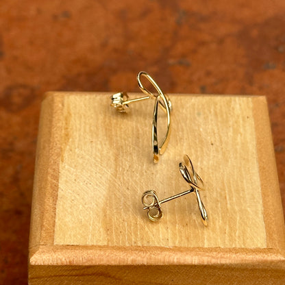 14KT Yellow Gold Bow Stud Earrings