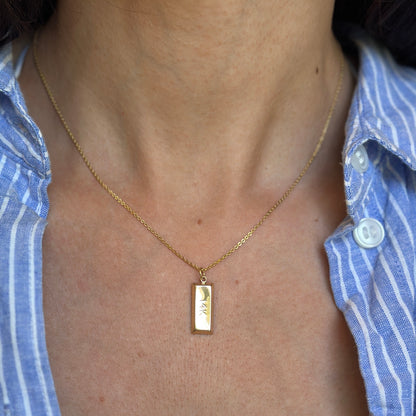 14KT Yellow Gold 3D Gold Bar Pendant Charm