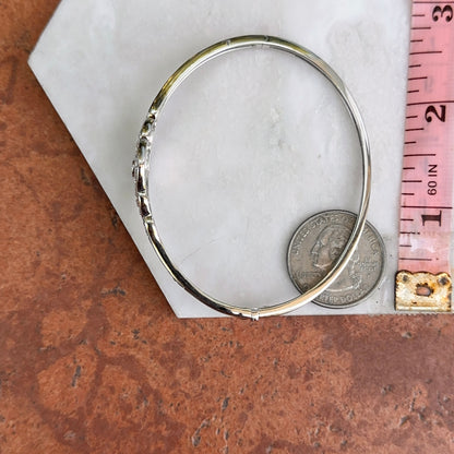 14kT White Gold 2 CT Diamond Filigree Art Deco Bangle Bracelet