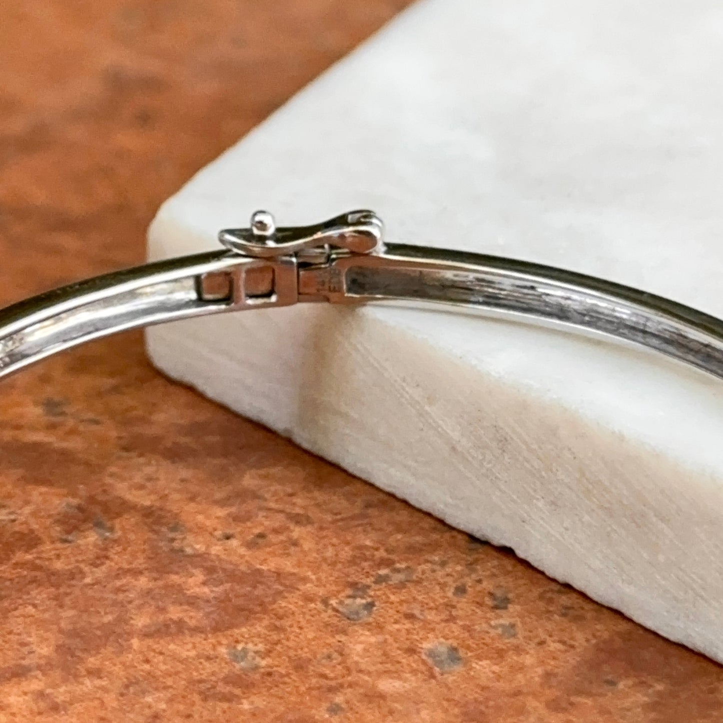 14kT White Gold 2 CT Diamond Filigree Art Deco Bangle Bracelet