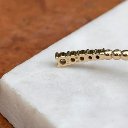 14KT Yellow Gold Diamond Beaded Cuff Bangle Bracelet