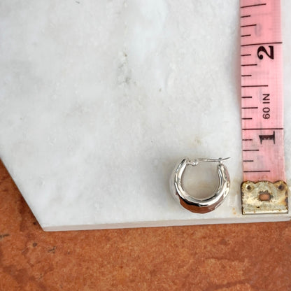 Sterling Silver Hammered Hoop Earrings