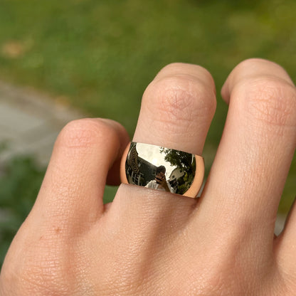 14KT Yellow Gold Half Round Cigar Band Ring 10mm