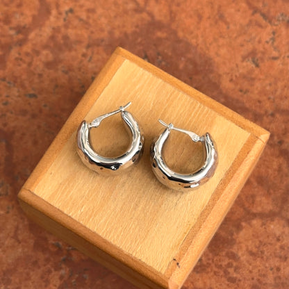 Sterling Silver Hammered Hoop Earrings