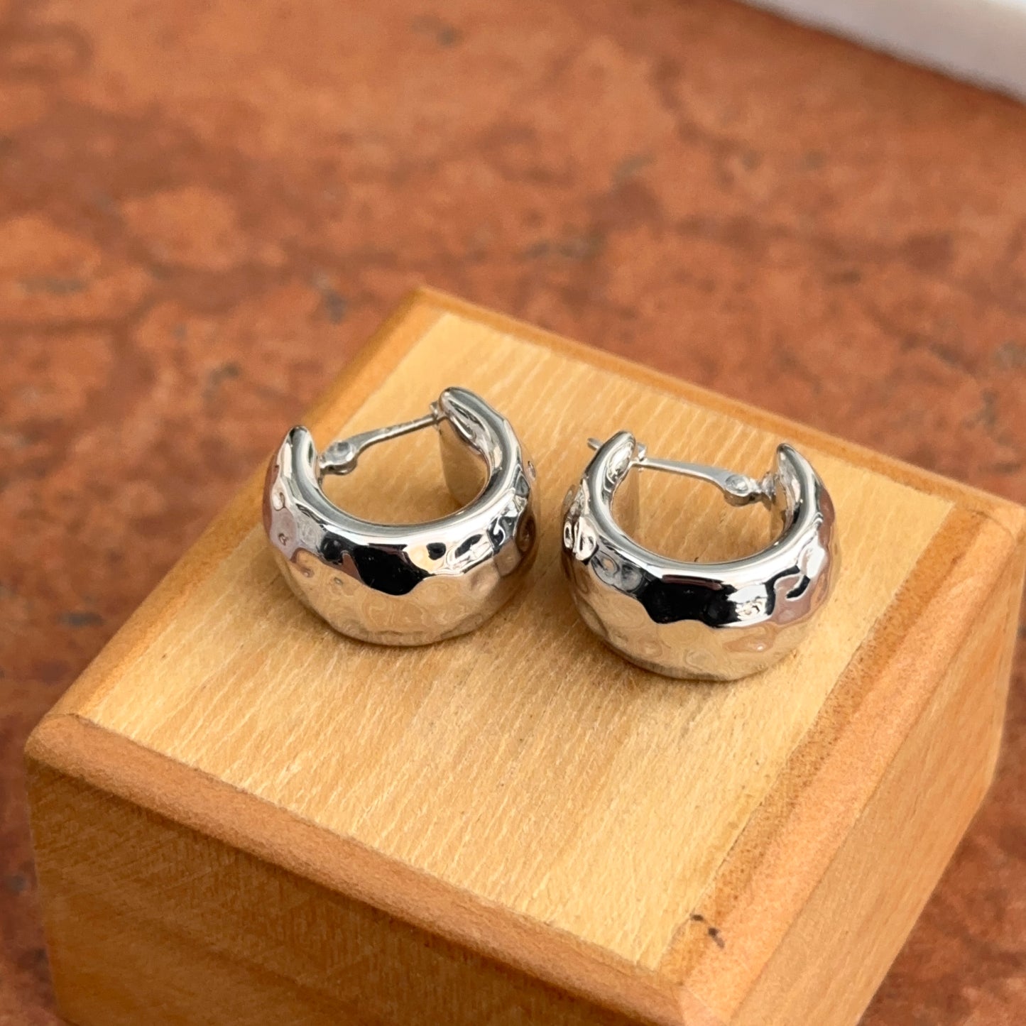 Sterling Silver Hammered Hoop Earrings