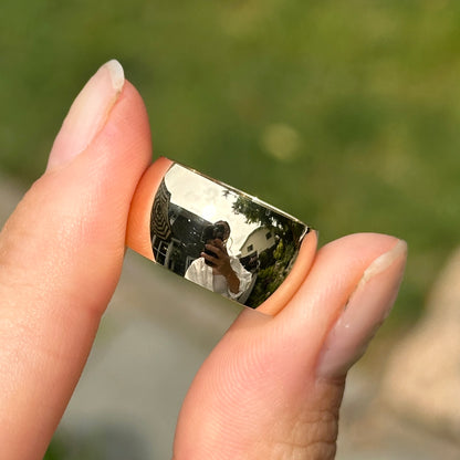 14KT Yellow Gold Half Round Cigar Band Ring 10mm