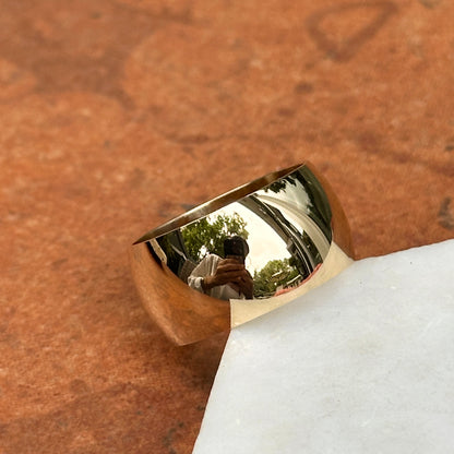 14KT Yellow Gold Half Round Cigar Band Ring 10mm