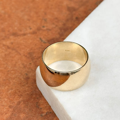 14KT Yellow Gold Half Round Cigar Band Ring 10mm