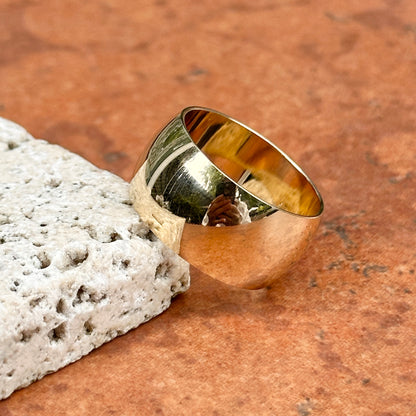 14KT Yellow Gold Half Round Cigar Band Ring 10mm