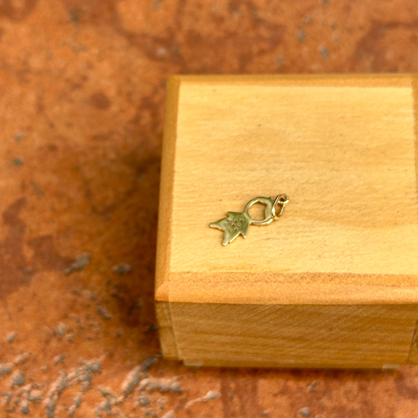 14KT Yellow Gold Pave Diamond Little Boy Pendant Charm 12mm