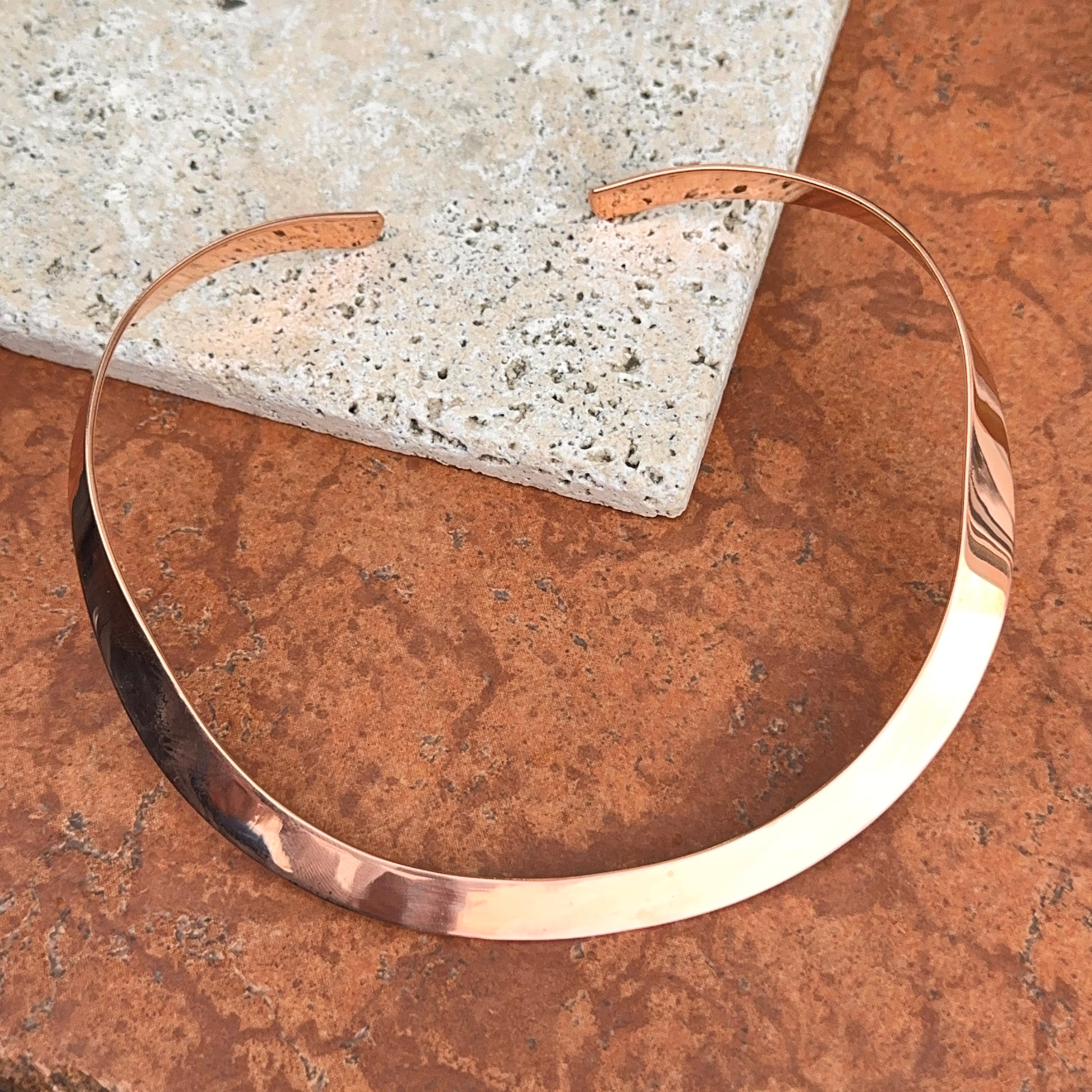 Copper Stiff Round Collar Necklace - LSJ