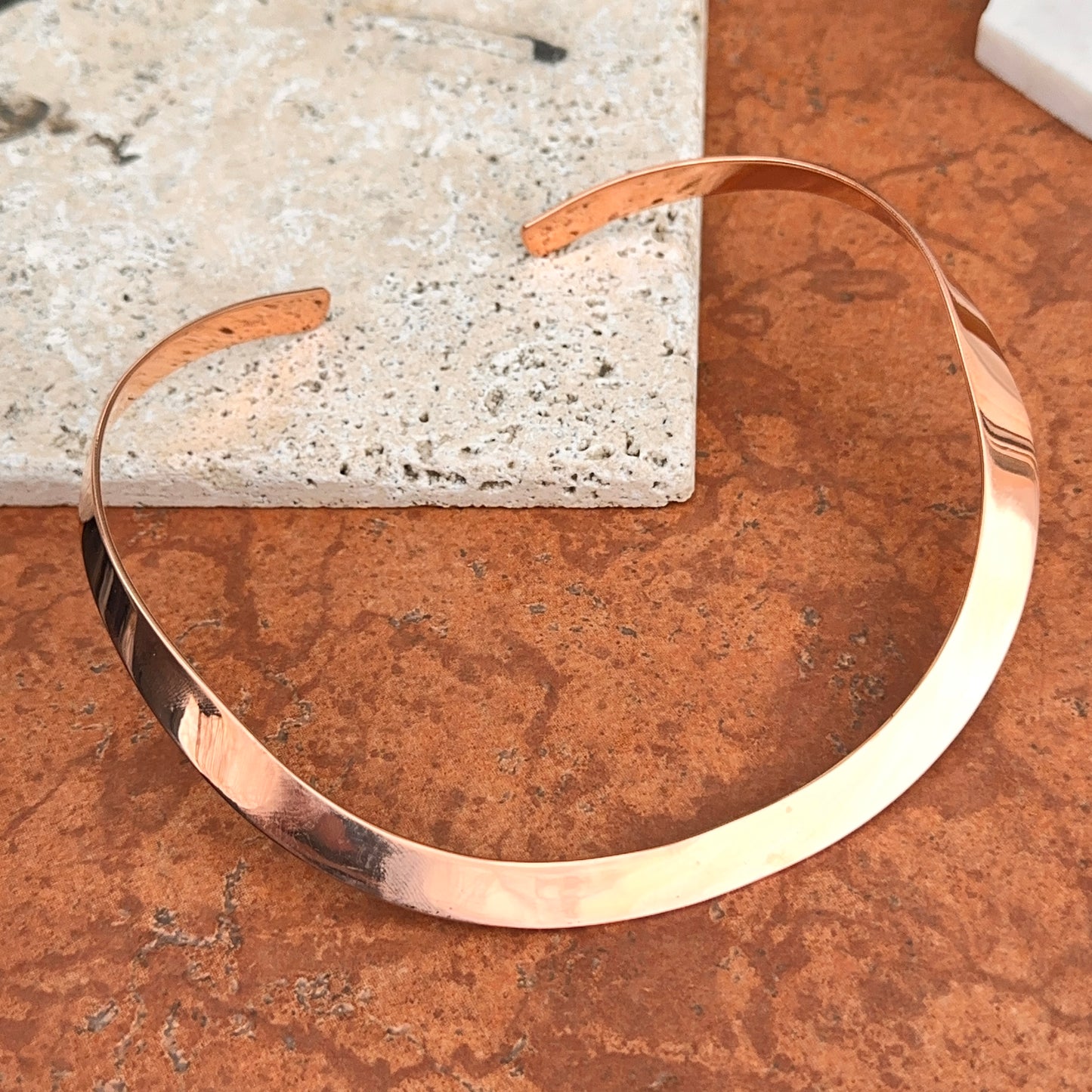 Copper Stiff Round Collar Necklace - LSJ
