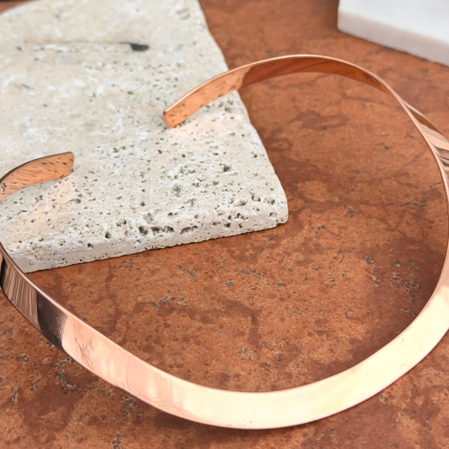 Copper Stiff Round Collar Necklace - LSJ
