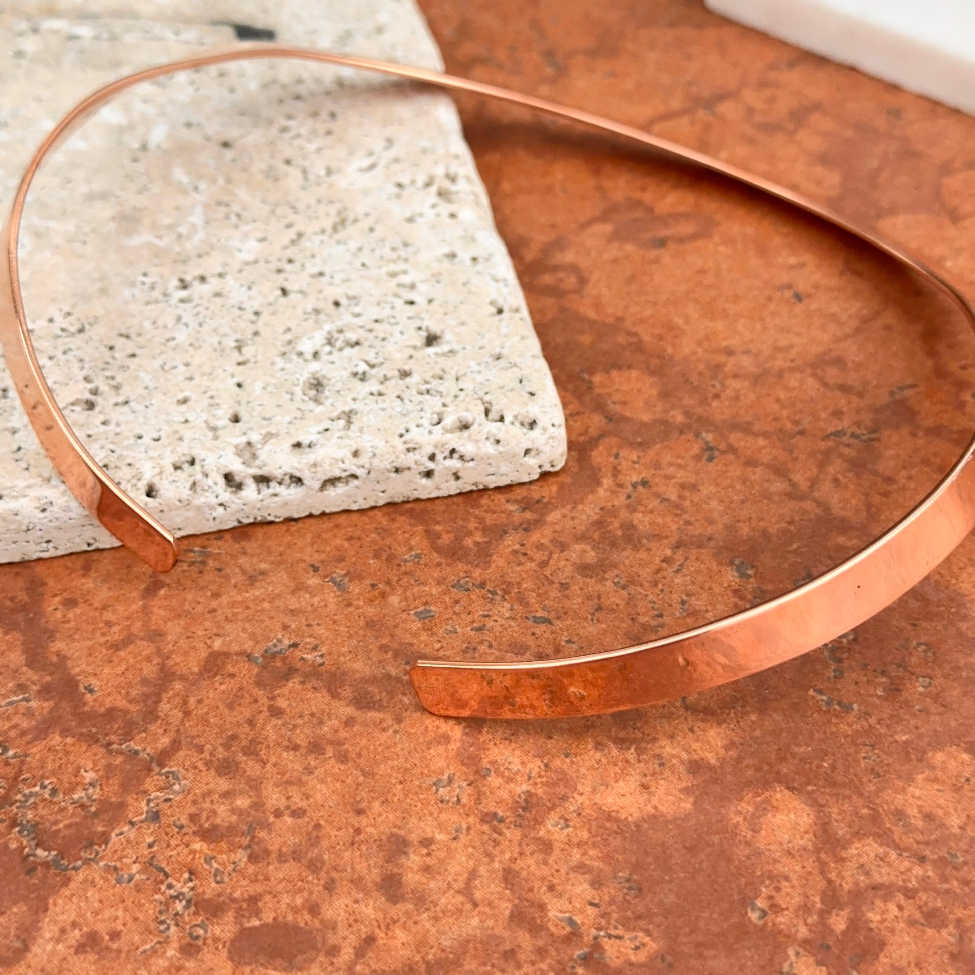 Copper Stiff Round Collar Necklace - LSJ